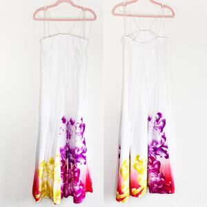 Diane Von Furstenberg Annie Sleeveless Floral Printed Pleated Silk Maxi Dress 0